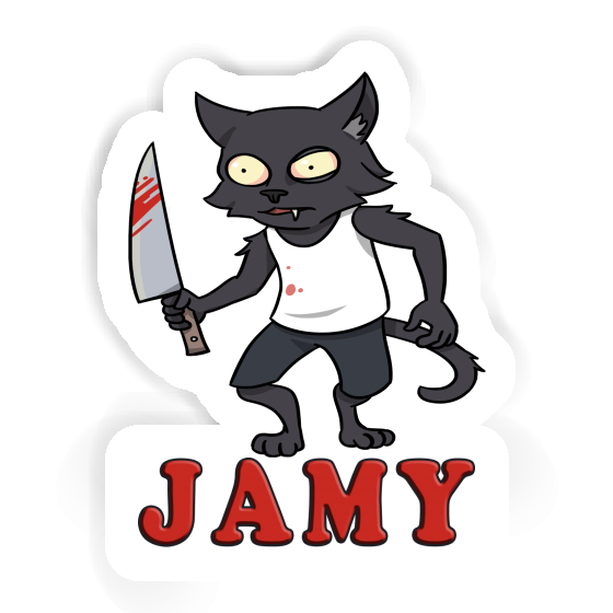 Aufkleber Psycho-Katze Jamy Laptop Aufkleber Psycho-Katze Jamy Laptop Image