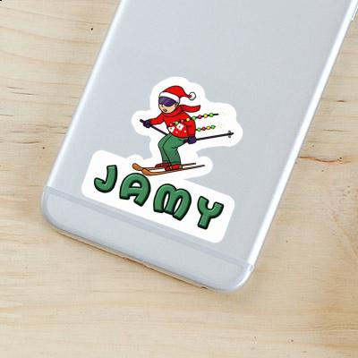Jamy Sticker Christmas Skier Image