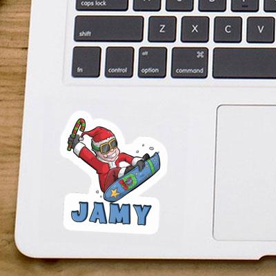 Sticker Jamy Christmas Snowboarder Notebook Sticker Jamy Christmas Snowboarder Gift package Image