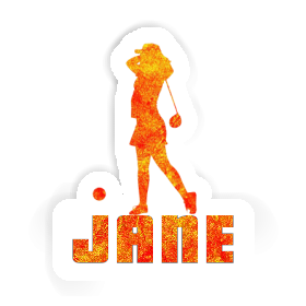 Jane Sticker Golfer Image