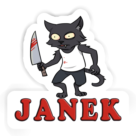 Autocollant Janek Chat psychopathe Notebook Autocollant Janek Chat psychopathe Gift package Image