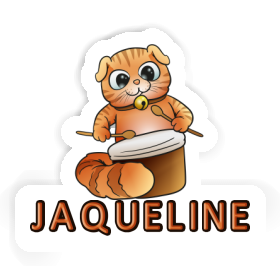 Sticker Jaqueline Drummer Cat Image