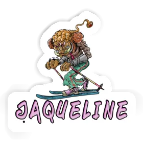 Telemark Skier Sticker Jaqueline Image