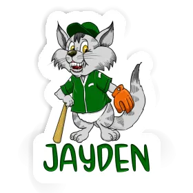 Sticker Jayden Baseball Cat Image