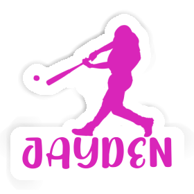 Sticker Jayden Baseball Player Image