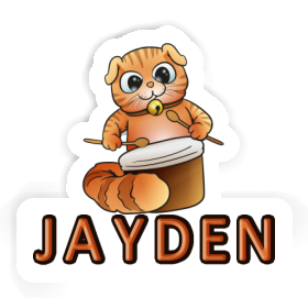 Drummer Cat Sticker Jayden Image