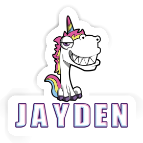 Jayden Sticker Grinning Unicorn Image