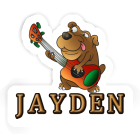 Jayden Sticker Guitar Dog Image