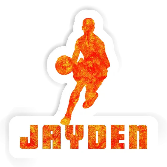 Jayden Sticker Basketball Player Notebook Image