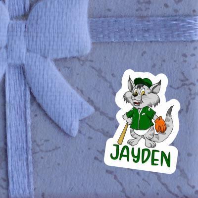 Sticker Jayden Baseball Cat Laptop Image