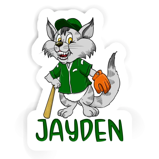 Sticker Jayden Baseball Cat Image