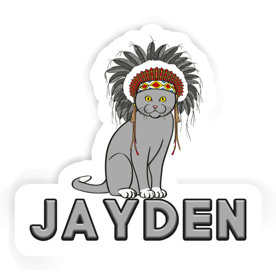 Sticker Jayden Indian Cat Notebook Image