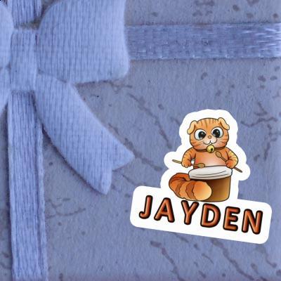 Drummer Cat Sticker Jayden Laptop Image