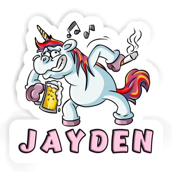 Party Unicorn Sticker Jayden Notebook Image