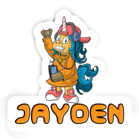 Hip-Hop Unicorn Sticker Jayden Notebook Image