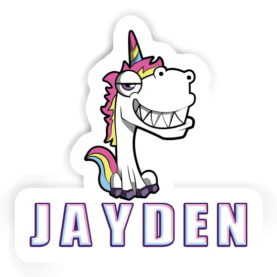 Jayden Sticker Grinning Unicorn Notebook Image