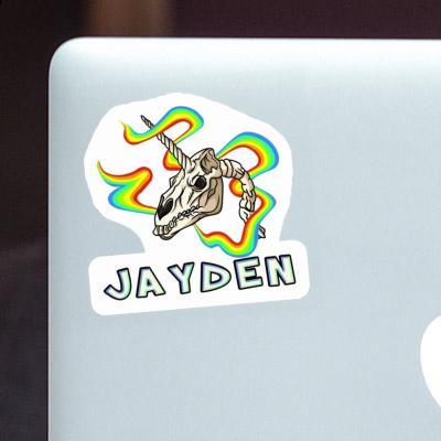 Crâne de licorne Autocollant Jayden Laptop Image