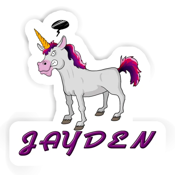 Sticker Angry Unicorn Jayden Notebook Image