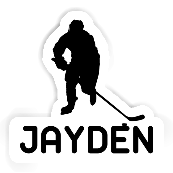 Jayden Sticker Hockey Player Notebook Image