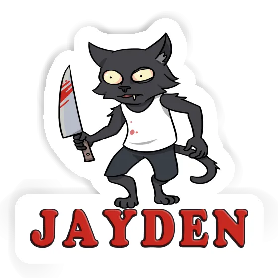 Jayden Sticker Psycho Cat Laptop Image