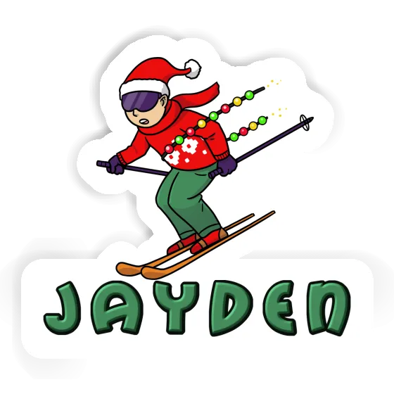 Jayden Sticker Christmas Skier Laptop Image