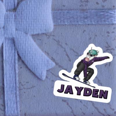 Snowboarderin Aufkleber Jayden Notebook Image