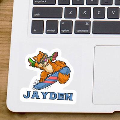 Sticker Snowboarder Jayden Notebook Image