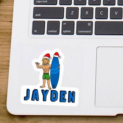 Sticker Christmas Surfer Jayden Laptop Image