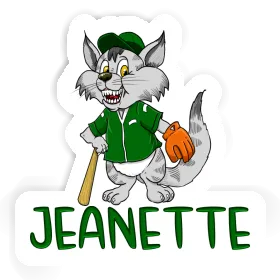 Jeanette Sticker Baseball Cat Image