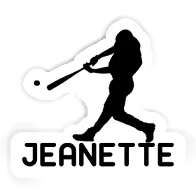 Jeanette Sticker Baseball Player Image