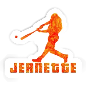 Jeanette Sticker Baseball Player Image