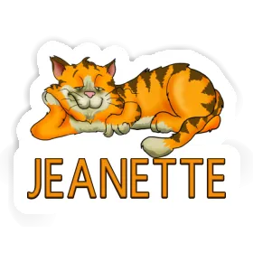 Sticker Jeanette Chilling Cat Image