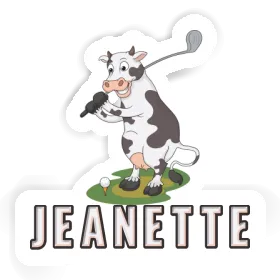 Jeanette Sticker Golf Cow Image