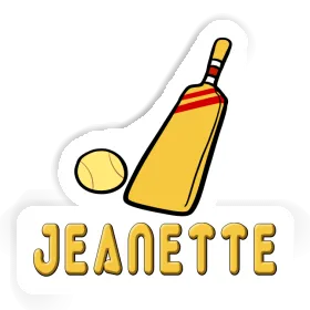 Sticker Cricket Bat Jeanette Image