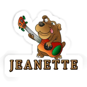 Sticker Jeanette Guitar Dog Image