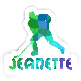 Jeanette Sticker Hockey Player Image