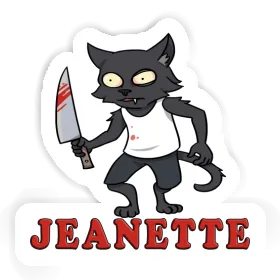 Psycho Cat Sticker Jeanette Image