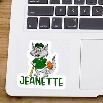 Jeanette Sticker Baseball Cat Laptop Image