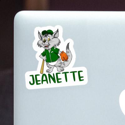 Jeanette Sticker Baseball Cat Laptop Image