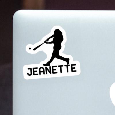 Sticker Baseballspieler Jeanette Notebook Image