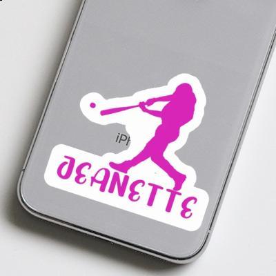 Baseball Player Sticker Jeanette Laptop Image