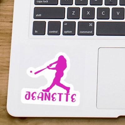 Baseball Player Sticker Jeanette Laptop Image