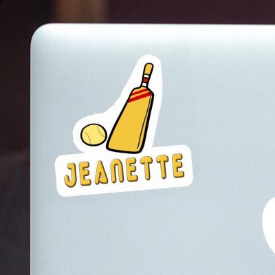 Sticker Cricket Bat Jeanette Notebook Image