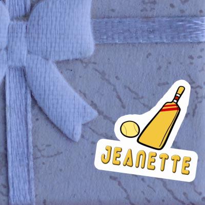 Sticker Cricket Bat Jeanette Laptop Image