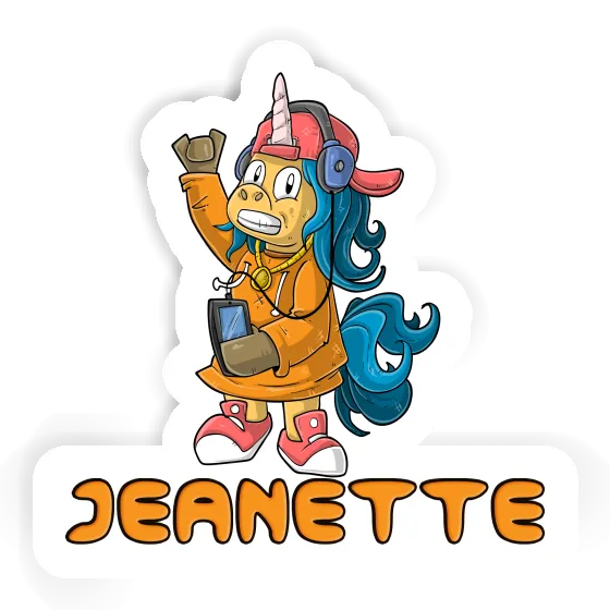 Jeanette Sticker Hip-Hop Unicorn Image