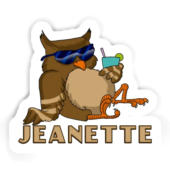 Sticker Jeanette Cool Owl Notebook Image