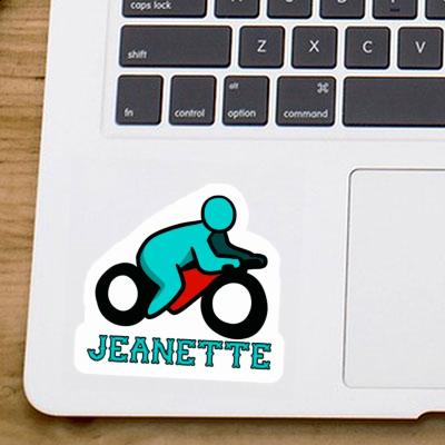 Motorbike Driver Sticker Jeanette Laptop Image