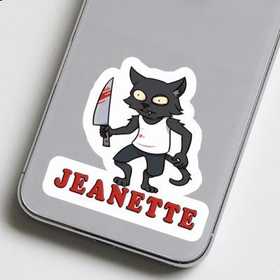 Chat psychopathe Autocollant Jeanette Image