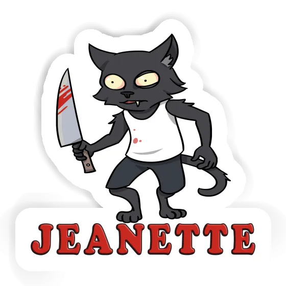 Psycho Cat Sticker Jeanette Image