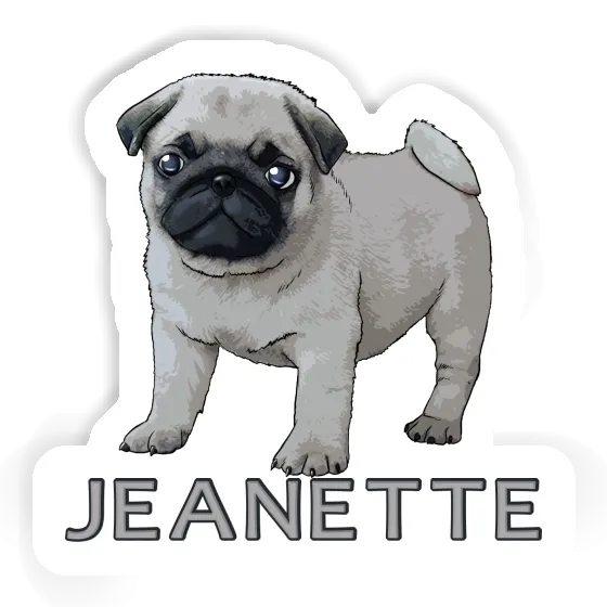 Pug Sticker Jeanette Laptop Image